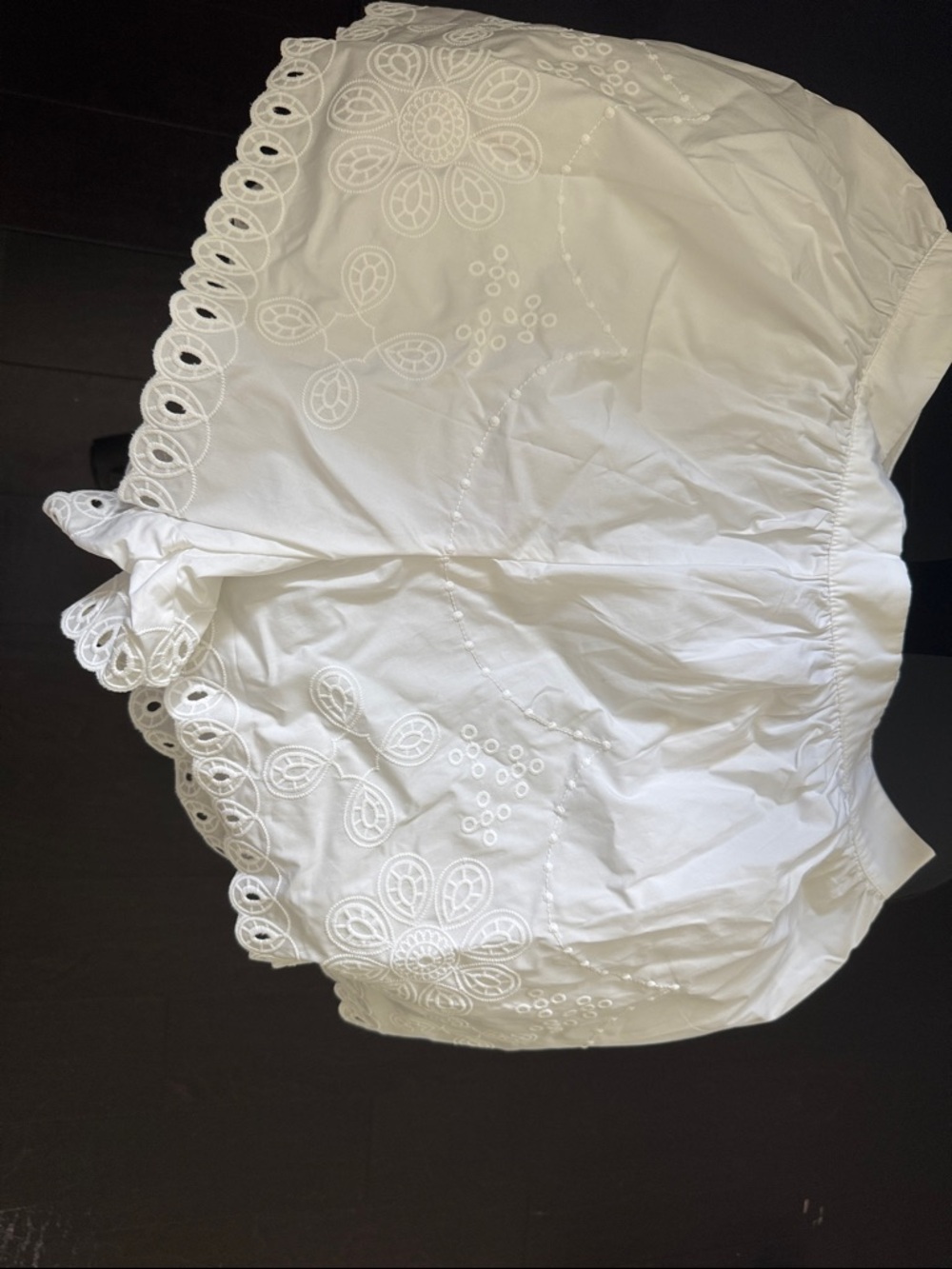 White Eyelet Embroidered Shorts